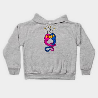 cute worm in love Kids Hoodie